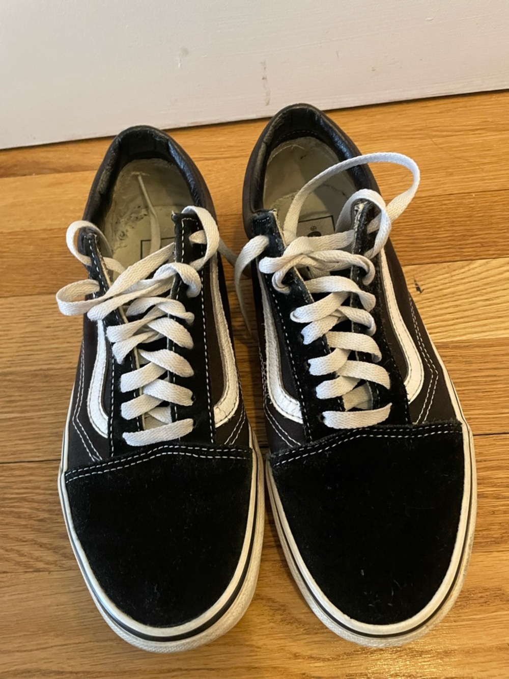 Vans Black and White Low-Top Skate Sneakers